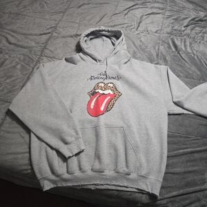 Rolling Stones Gray Hoodie with Red Logo